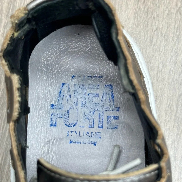 AREA FORTE Shoes Women Sz 39 US 9 Laser-Cut Sneakers Leather Pewter Silver Italy - Picture 12 of 13
